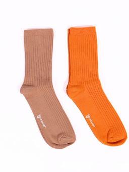 Thela Gaadi - Multi-Color Solid Pair of Sockss