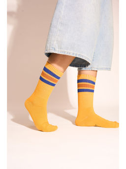 Thela Gaadi - Yellow Stripes Pair of Socks