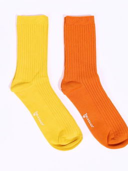 Thela Gaadi - Multi-Color Solid Pair of Sockss