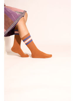 Thela Gaadi - Brown Stripes Pair of Socks