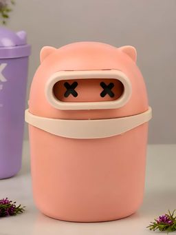 DecorTwist - Plastic Table Desk Dustbin with Swing Lid For Home