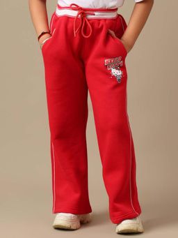 Kidsville - Official Hello Kitty Graphic Printed Relaxed Fit Red Jogger For Girls