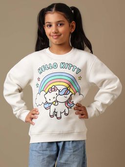 Kidsville - Official Hello Kitty Graphic Printed Tie & Dye Regular Sweatshirt For Girls