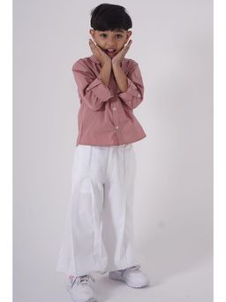 LH - White Cotton Solid Pant