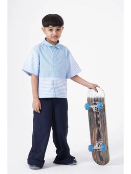 LH - Navy Blue Cotton Solid Pant