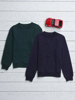 The Fit Theory - Boys Multi-Color Relaxed Fit Sweatshirts (Pack of 2)