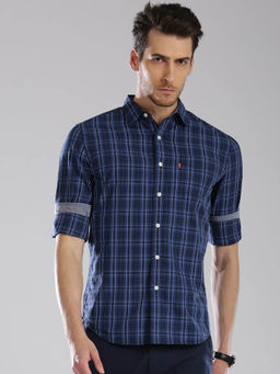 Levi's - Men Blue White Slim Fit Casual Shirt