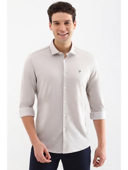Allen Solly - Men Grey Slim Fit Solid Full Sleeves Shirt