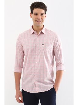 Allen Solly - Men Pink Slim Fit Checks Full Sleeves Shirt