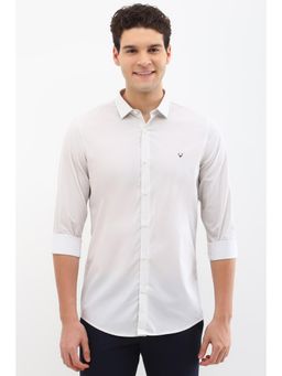 Allen Solly - Men White Slim Fit Print Full Sleeves Shirt