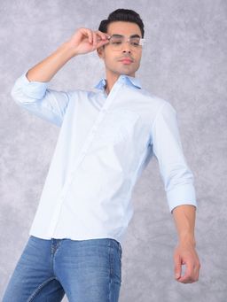 CRIMSOUNE CLUB - Mens Blue Solid Shirt