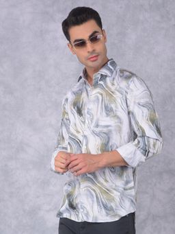 CRIMSOUNE CLUB - Mens Multi-Color Abstract Print Shirt