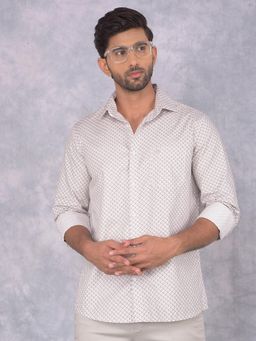 CRIMSOUNE CLUB - Mens Brown Printed Cotton Shirt