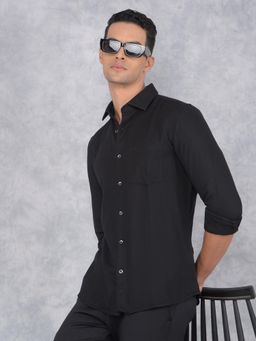 CRIMSOUNE CLUB - Mens Black Solid Shirt