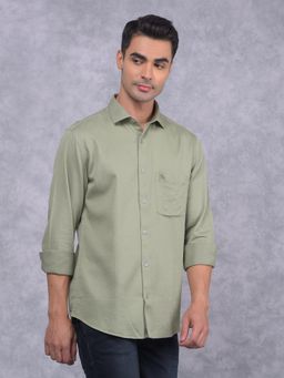 CRIMSOUNE CLUB - Mens Green Knitted Shirt