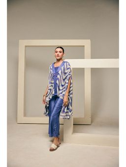 Suramya - Chevron Kaftan with Bustier & Pants (Set of 3)