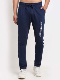 Club York - Men Navy Blue Printed Track Pants
