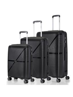 Nasher Miles - Unisex Stony Brook By Axis Hard-Sided Luggage Black Trolley Bags (Set of 3) (S/M/L)