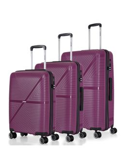 Nasher Miles - Unisex Hard-Sided Luggage Wine Purple Trolley Bags (Pack of 3) (S/M/L)