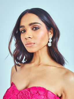 Shhimmerz Jewellery - Triple Roses Drops & Danglers Earrings