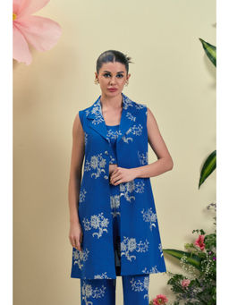 ORIGANI - Blue Embroidered Blazer Jacket