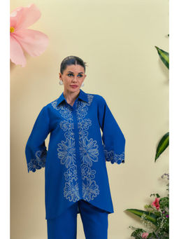 ORIGANI - Blue Elise Embroidered Shirt