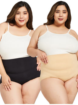 Secrets By ZeroKaata - Black and Beige Solid Shaping Briefs (Pack of 2)