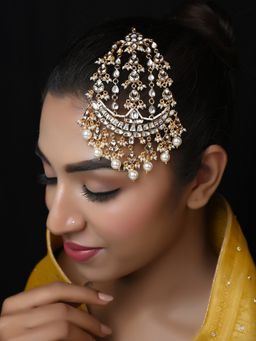 AG'S - White Gold Plated Kundan Passa