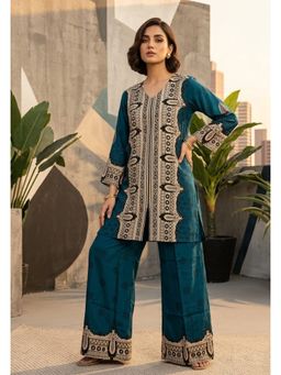 PIRRA DESIGN - Women's Teal Printed Co-Ord Set