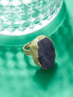 Accessorize London - Womens Purple Celestial Raw Cut Stone Statement Ring (Large)
