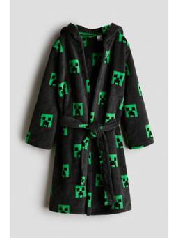 H&M - Boys Black Fleece Dressing Gown