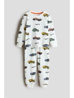 H&M - Boys Grey Printed Cotton Joggers And Top