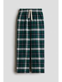 H&M - Boys Green Patterned Flannel Pyjama Bottoms