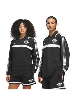 adidas Originals - Black Printed Collar Neck Polo T-Shirt