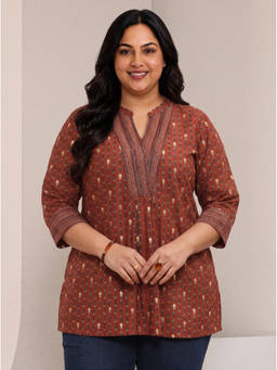 Extra love by Libas - Rust Floral Printed Tunic