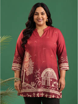 Extra love by Libas - Maroon Printed Tunic