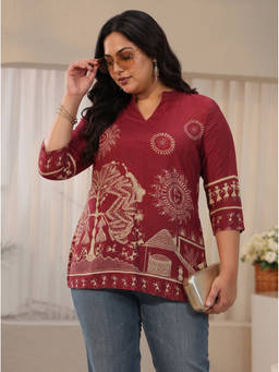 Extra love by Libas - Maroon Printed Tunic