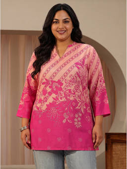 Extra love by Libas - Pink Floral Printed Tunic