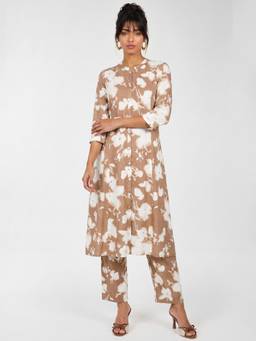 max - Brown Floral Printed Co-Ord Set