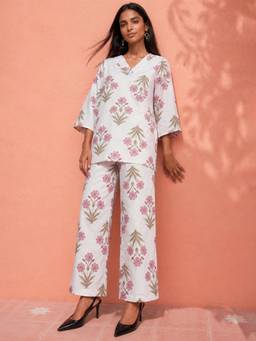max - White Floral Printed Co-Ord Set