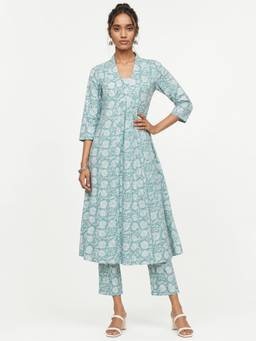 max - Blue Floral Printed Co-Ord Set