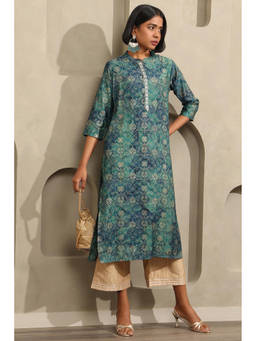 Soch - Green Floral Printed Kurta