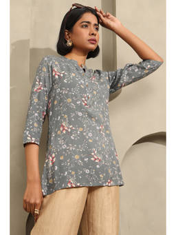 Soch - Grey Floral Printed Tunic