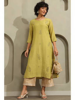 Soch - Green Sequined Beads-Stone Work Kurta
