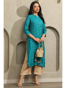 Soch - Blue Printed Bandhani Kurta
