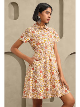 Soch - Orange Floral Printed Dress