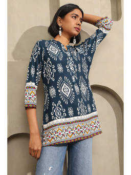 Soch - Navy Blue Printed Tunic