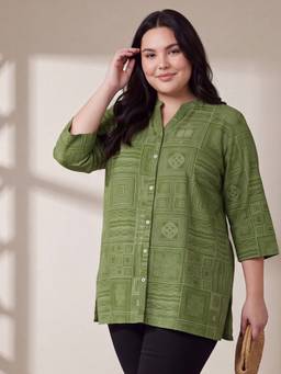 max - Olive Printed Tunic