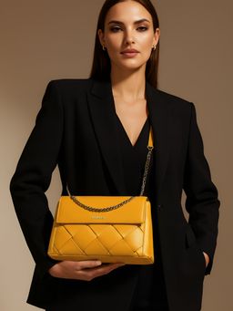 CARRIALL - Yellow Celesta Vegan Leather Handbag and Wallet (Set of 2)