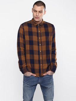 Levi's - Men Navy Blue Brown Slim Fit Reversible Casual Shirt